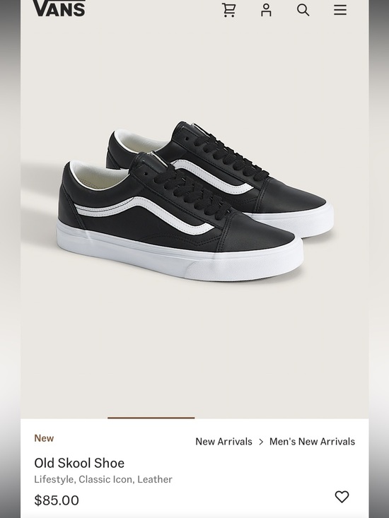 Vans Shoes - Vans Old Skool Leather Sneakers - Black & White